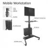 ACT Mobile Workstation for a single monitor with CPU mount keyboard and mouse tray Black AC8374