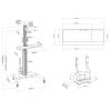 ACT Mobile Workstation for a single monitor with CPU mount keyboard and mouse tray Black AC8374