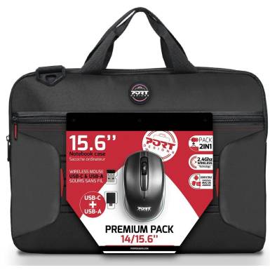 Port Designs PC Bag + Wireless Mouse 15,6" Black 501873 Port Designs PC Bag + Wireless Mouse 15,6" Black 501873