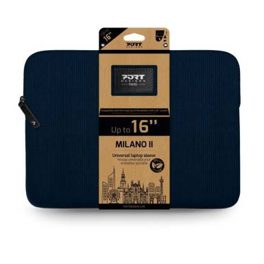 Port Designs MILANO II ECO laptop sleeve 16" Navy Blue PD140720 Port Designs MILANO II ECO laptop sleeve 16" Navy Blue PD140720