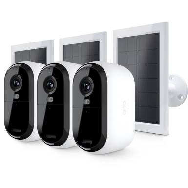 Arlo Essential (Gen.2) Bundle 2K Outdoor Security Camera (3 Camera Kit) + (3 Essential Solar Panel Charger) White VMK3350-100EUS Arlo Essential (Gen.2) Bundle 2K Outdoor Security Camera (3 Camera Kit) + (3 Essential Solar Panel Charger) White VMK3350-100EUS