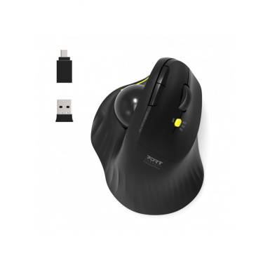 Port Designs Bluetooth Wireless Ergonomic Mouse Black 900719 Port Designs Bluetooth Wireless Ergonomic Mouse Black 900719