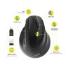 Port Designs Right-hand 2.4 GHz Bluetooth rechargeable Ergo Mouse Black 910007