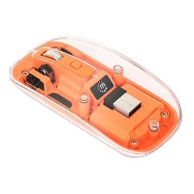 Manhattan Rechargeable Wireless USB Mouse Transparent/Orange 190282 Manhattan Rechargeable Wireless USB Mouse Transparent/Orange 190282