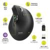 Port Designs Ergo Auditor Ergonomic Wireless Bluetooth Rechargeable Mouse Black 910204