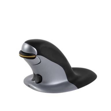 Fellowes Penguin Ambidextrous Vertical Small Wireless Mouse Black/Silver 9894901 Fellowes Penguin Ambidextrous Vertical Small Wireless Mouse Black/Silver 9894901