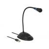DeLock USB Gooseneck Microphone with base and mute + on / off button Black 65871