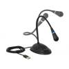 DeLock USB Gooseneck Microphone with base and mute + on / off button Black 65871