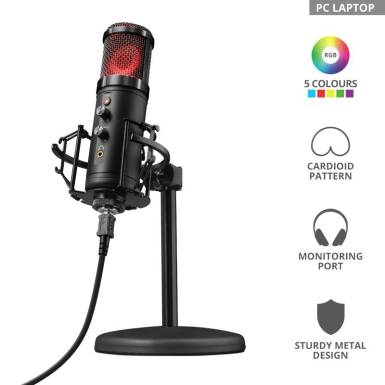 Trust GXT 256 Exxo USB Streaming Microphone Black 23510 Trust GXT 256 Exxo USB Streaming Microphone Black 23510