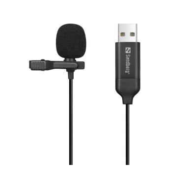 Sandberg Streamer USB Clip Microphone Black 126-40 Sandberg Streamer USB Clip Microphone Black 126-40