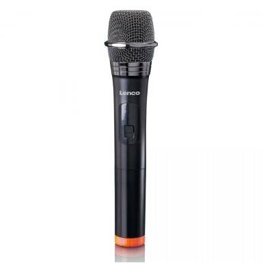 Lenco MCW-011BK wireless Microphone with 6,3mm battery powered receiver Black MCW-011BK