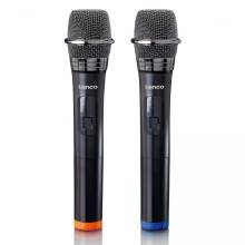 Lenco MCW-020BK Set of 2 wireless microphones with portable battery powered receiver Black MCW-020BK