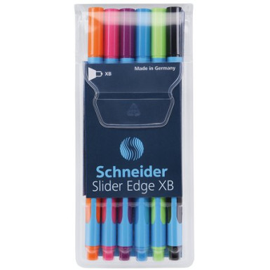 SCHNEIDER Golyóstoll készlet, 0,7 mm, kupakos, SCHNEIDER "Slider Edge XB", vegyes színek