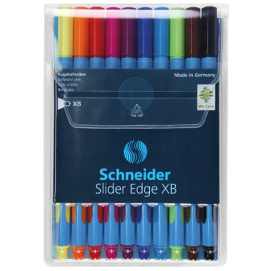 SCHNEIDER Golyóstoll készlet, 0,7 mm, kupakos, SCHNEIDER "Slider Edge XB", vegyes színek