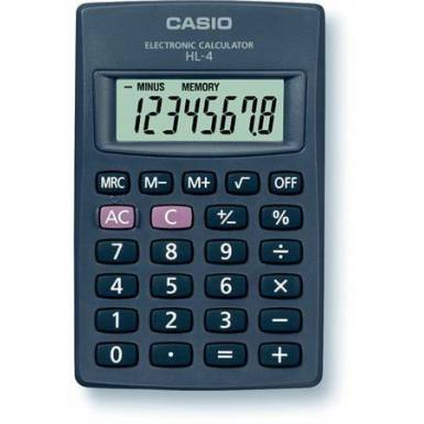 Casio HL-4 Zsebszámológép Black HL 4 Casio HL-4 Zsebszámológép Black HL 4