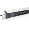 Digitus Socket strip with aluminum profile 12-way 2m cable safety plug Black DN-95426