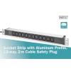 Digitus Socket strip with aluminum profile 12-way 2m cable safety plug Black DN-95426