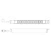 Digitus Socket strip with aluminum profile 12-way 2m cable safety plug Black DN-95426