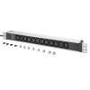 Digitus Socket strip with aluminum profile 12-way 2m cable safety plug Black DN-95426
