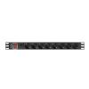 Lanberg 19" PDU/elosztósor 1U 16A 2m 8x Schuko aljzat PDU-08F-0200-BK
