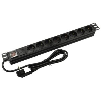 Nestron 19" elosztósáv (PDU) kapcsolóval; 8 Shuko csatlakozó; túlfeszültség védelem NRPD-SH-108SP Nestron 19" elosztósáv (PDU) kapcsolóval; 8 Shuko csatlakozó; túlfeszültség védelem NRPD-SH-108SP