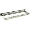 Nestron 19" keystone patch panel; 24 port; Cat5e/Cat6/Cat6A kompatibilis; árnyékolt; tehermentesítővel NRPP-KEY-124SF-H