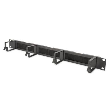 Digitus DN-97663 Cable Management Panel with Brush Entries for 483 mm (19") Cabinets 1U Black DN-97663