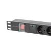 Lanberg 19" PDU/elosztósor 1U 16A 2m 6x Schuko aljzat Black PDU-06F-0200-BK