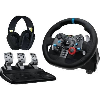 Logitech G29 Driving Force USB Kormány Black (PS4/PS5/PC) + G435 Headset 991-000539 Logitech G29 Driving Force USB Kormány Black (PS4/PS5/PC) + G435 Headset 991-000539