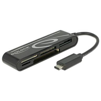 DeLock USB 2.0 USB Type-C male 5 Slots Card Reader Black 91739 DeLock USB 2.0 USB Type-C male 5 Slots Card Reader Black 91739