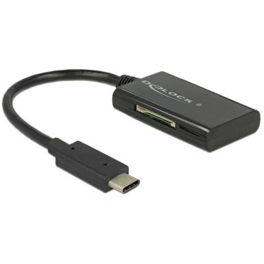 DeLock USB 3.1 Gen 1 USB Type-C male 4 Slots Card Reader Black 91740 DeLock USB 3.1 Gen 1 USB Type-C male 4 Slots Card Reader Black 91740