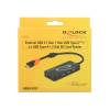 DeLock External USB 3.1 Gen 1 Hub USB Type-C > 3xUSB Type-A + 2Slot SD Card Reader Black 62900