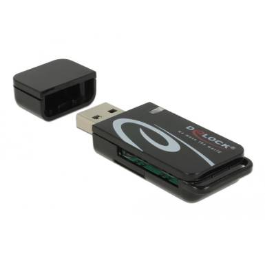 DeLock Mini USB 2.0 with SD and Micro SD Slot Card Reader Black 91602 DeLock Mini USB 2.0 with SD and Micro SD Slot Card Reader Black 91602