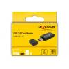 DeLock Mini USB 2.0 with SD and Micro SD Slot Card Reader Black 91602