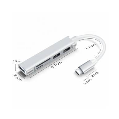 BlackBird USB 3.0 Type-c multiport hub 5in1 3xUSB3.0, SD, TF, Silver BH1471 BlackBird USB 3.0 Type-c multiport hub 5in1 3xUSB3.0, SD, TF, Silver BH1471