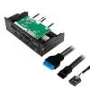 Logilink 5.25" multifunction front panel with 6-way card reader Black UA0341