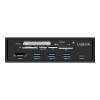 Logilink 5.25" multifunction front panel with 6-way card reader Black UA0341