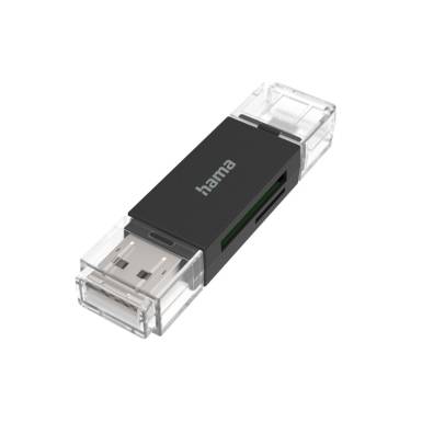 Hama USB 2.0 SD/microSD Card Reader Black 00200130 Hama USB 2.0 SD/microSD Card Reader Black 00200130