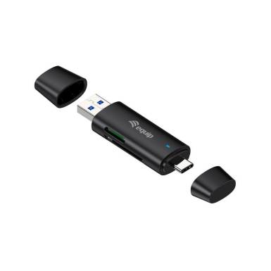 EQuip Dual Connector Card Reader Black 245462