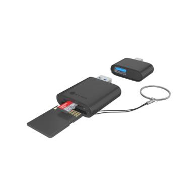 Raidsonic IcyBox IB-CR204-CU3 2-in-1 Card Reader Black IB-CR204-CU3