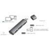 Logilink UA0394 USB 3.2 Gen2 2-port hub with card readers Aluminium UA0394