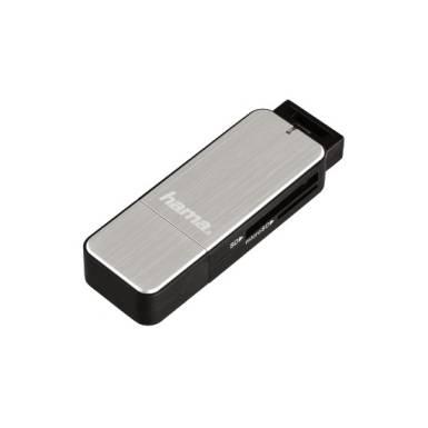 Hama USB3.0 SD/microSD Card Reader Aluminium/Silver 123900 Hama USB3.0 SD/microSD Card Reader Aluminium/Silver 123900