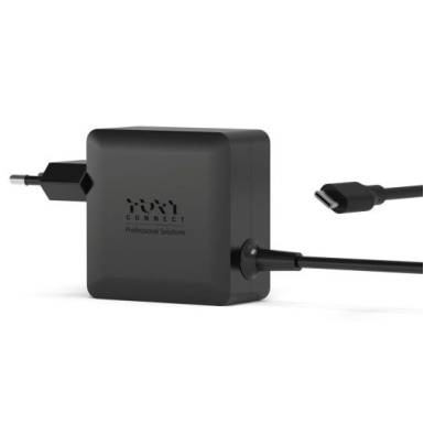 Port Designs 65W GaN USB-C mains power supply with fixed cable Black 904065CWEU Port Designs 65W GaN USB-C mains power supply with fixed cable Black 904065CWEU