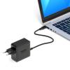 Port Designs 65W GaN USB-C mains power supply with fixed cable Black 904065CWEU
