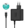 Port Designs 65W GaN USB-C mains power supply with fixed cable Black 904065CWEU