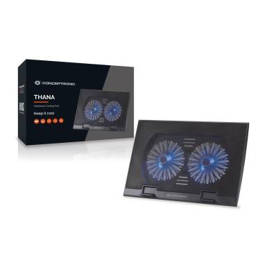 Conceptronic THANA02B 2-Fan Laptop Cooling Pad Black THANA02B Conceptronic THANA02B 2-Fan Laptop Cooling Pad Black THANA02B
