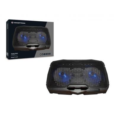 Conceptronic  THANA07B ERGO 2 ventil&aacute;toros laptop hűtőpad Black THANA07B