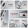 AXAGON HMC-STND Többportos USB-C 5Gbps hub és alumínium állvány laptopokhoz HMC-STND