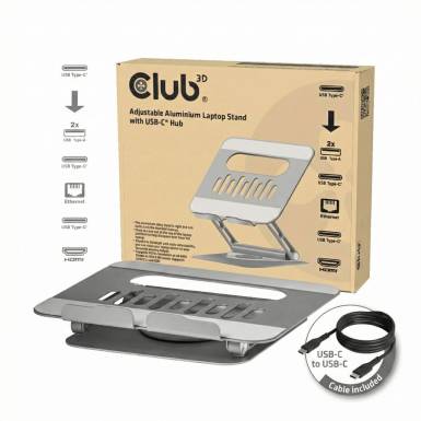 Club3D CSV-2554 Adjustable Aluminium Laptop Stand CSV-2554 Club3D CSV-2554 Adjustable Aluminium Laptop Stand CSV-2554