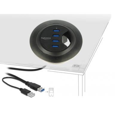 DeLock In-Desk Hub 4 Port USB 3.0 62868 DeLock In-Desk Hub 4 Port USB 3.0 62868
